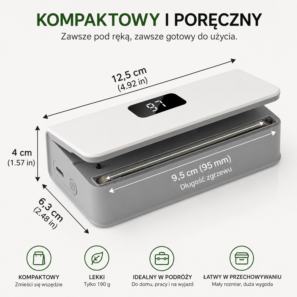 ZgrzejTo™ | Przenośna zgrzewarka USB do toreb – Zachowaj świeżość na dłużej